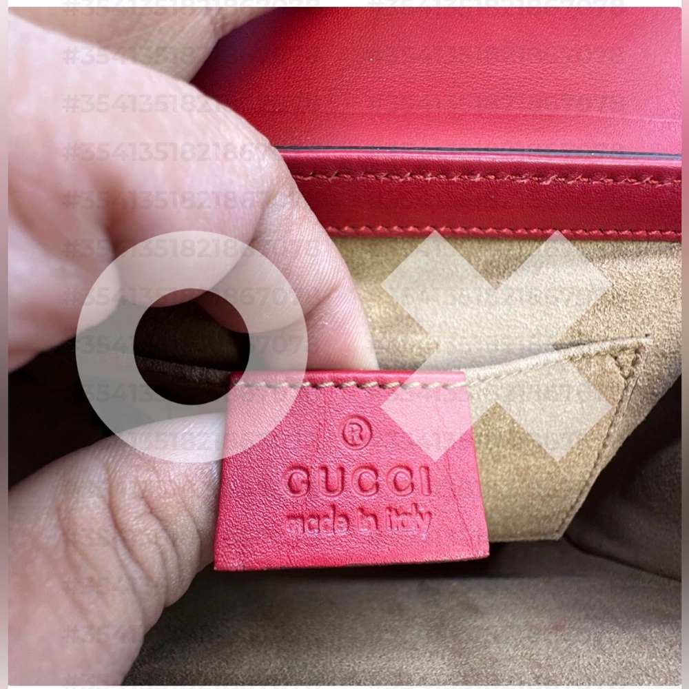 Authentic Gucci Padlock Monogram canvas with Red & Pink accents - Picture 11 of 14